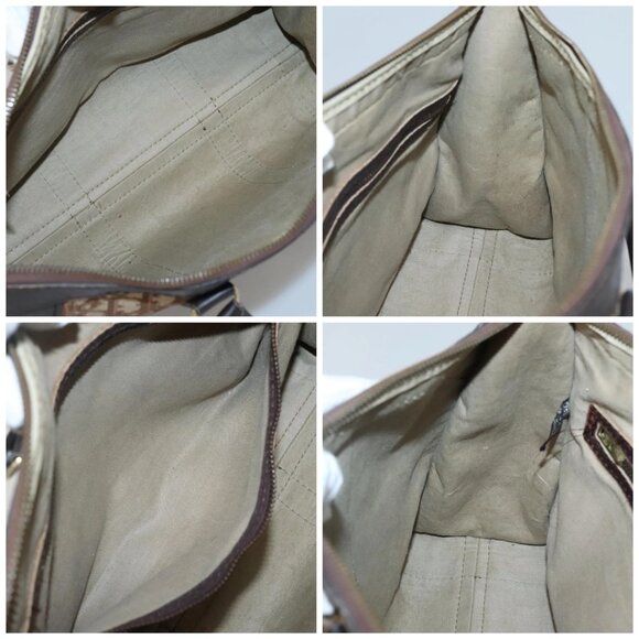 Christian Dior Trotter Canvas Hand Bag Brown Gold Auth 137848 - Picture 15 of 16